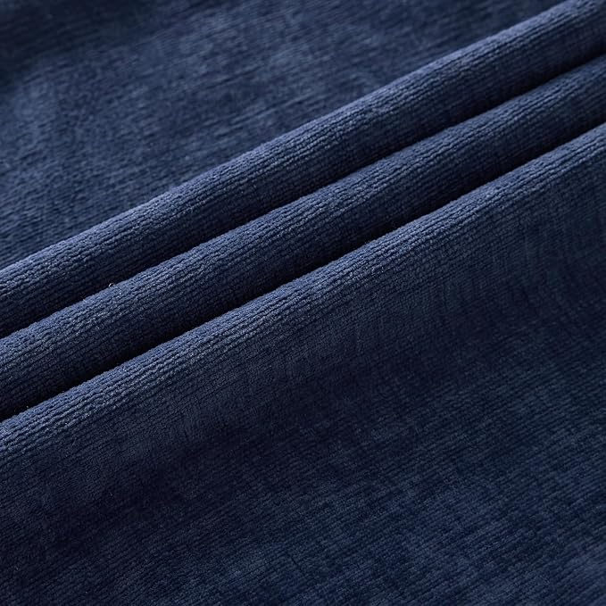 MIULEE Navy Chenille Couch Lumbar Throw Pillow Covers, 12x20 | Set of 2 - Image 6