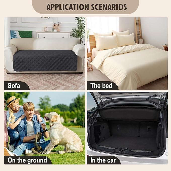 Genina Waterproof Couch Cover, Washable Anti-Slip 78inch Sofa Covers - Image 6