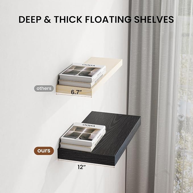 Dreamland 24" Floating Shelves for Wall, Wall-Mounted Shelves for Bedroom - Image 8