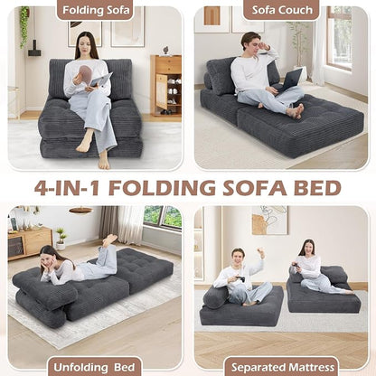 Folding Sofa Bed, Convertible Sleeper Chair - Image 7