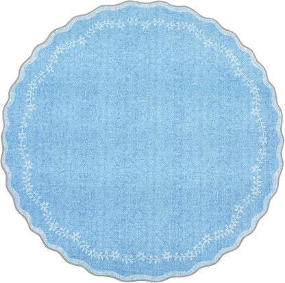 GarveeHome Round Rugs 6ft Scalloped Washable Circle Rug - Image 6