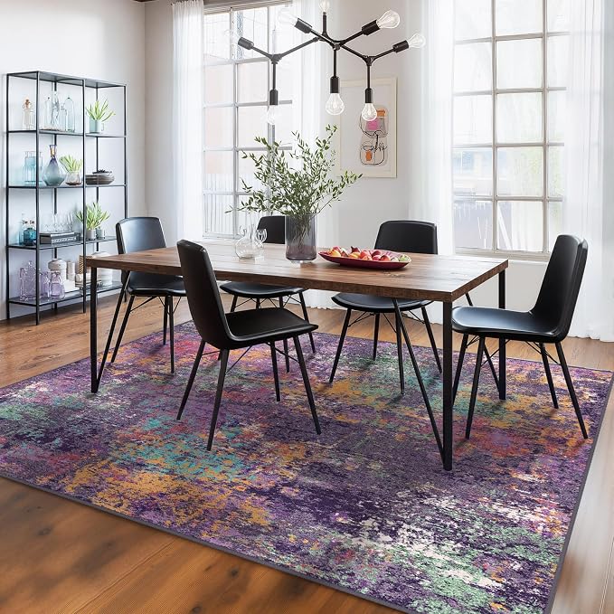 RELEANY Washable 7'x9' Abstract Area Rug - Image 2