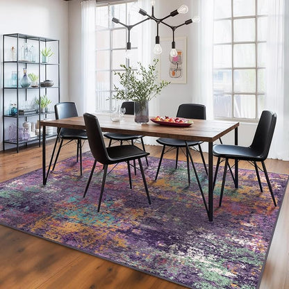 RELEANY Washable 8'x10' Abstract Area Rug - Image 2