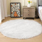 ORINOVA White Fluffy Faux Sheepskin Washable Fur Round Rug 5ft Nursery Rugs by ORINOVA