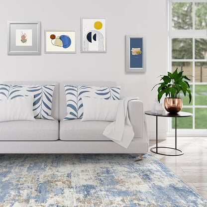 Aelenmu 5x7 Area Rugs for Living Room Bedroom Dining Room Washable Blue | Soft - Image 9