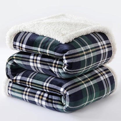 PU MEI Sherpa Fleece Throw Blanket 60" x 80" Reversible Plush Fluffy Large Big - Image 3
