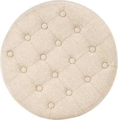 HomePop by Kinfine Fabric Upholstered Round Storage Ottoman - Image 10