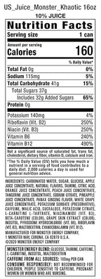 Monster Energy Juice Monster, Energy + Juice, Khaotic, 16 Ounce (Pack of 24)