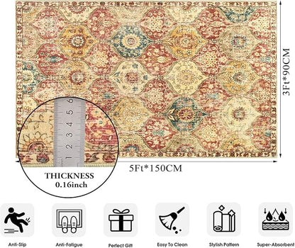 Lahome Moroccan Washable Small Area Rug, 3x5 Rug - Image 2