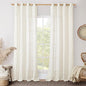 Cream Linen Sheer Curtains 96 inches Long, Bronze Grommet Vertical Window by LAMIT