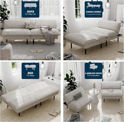 Ribilake 70" Futon Sofa Bed, 4 in 1 Multi-Function Couch Sleeper - Image 5