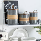 Spice Jars with Airtight Lid, Coffee Container Canister Kitchen Food Storage Jars for Spice Sugar Tea Bag, Stackable Decorative Jars for Countertop, Grey & 37oz