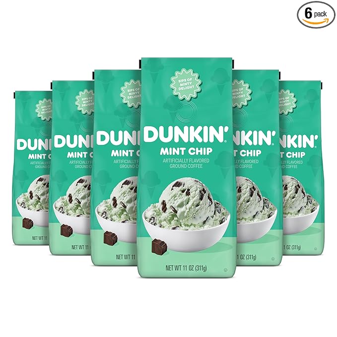 Dunkin’ Mint Chip 11oz Ground Coffee (Pack of 6)