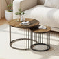 Garden 4 you Nesting Coffee Table, 23.6" Round Coffee Table Set of 2, Wooden by Garden4you