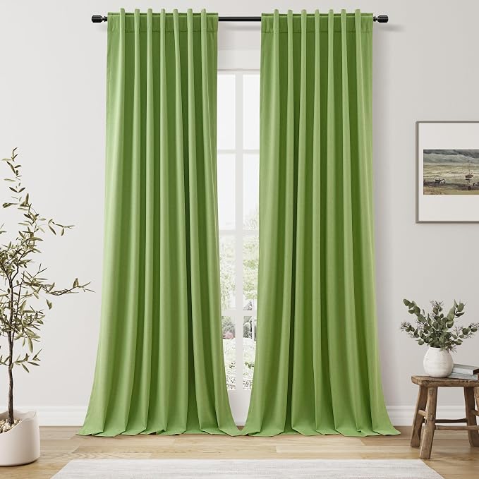100% Blackout Curtains 120 Inch Length 2 Panels Set by Guken