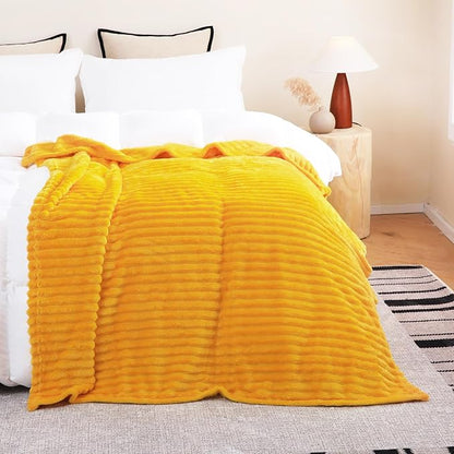 Gold Fleece Throw Blanket 108”×90” - Image 2