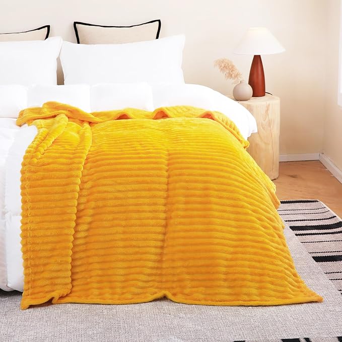 Gold Fleece Throw Blanket 90”×90” - Image 5