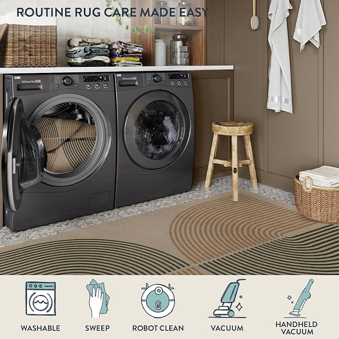 Lahome Modern Rainbow Easy Jute Rug, 6x9 Rug - Image 5
