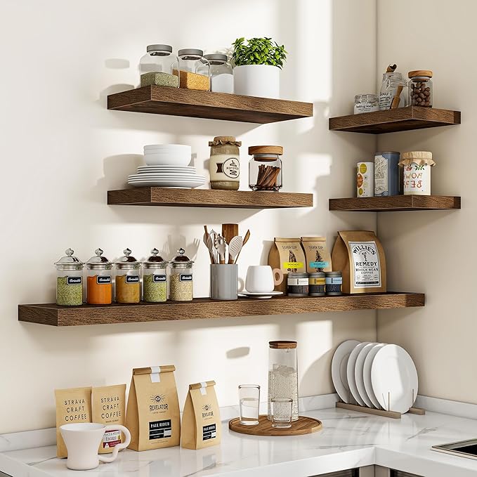 Acovy 36 Inch Floating Shelves, Wooden Shelves - Image 7