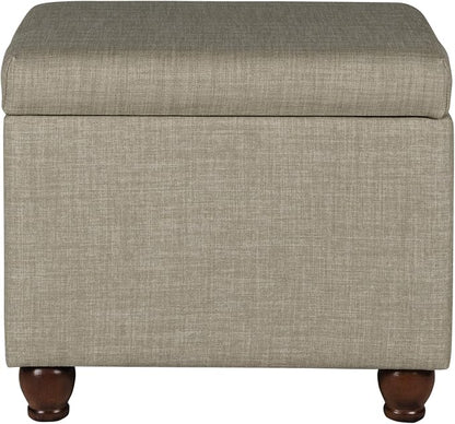 Homepop Home Decor | Upholstered MediumRectangular Storage Ottoman | Hinged Lid - Image 5
