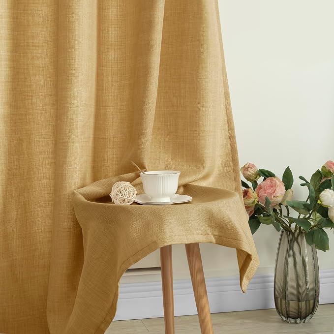 Short Linen Light Filtering Curtains 45 Inch - Image 6