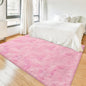 Tie-Dye Pink Fluffy Rug for Bedroom 4x6ft Soft Shag Area Rug Mat Bedside Throw by JiaoBaba