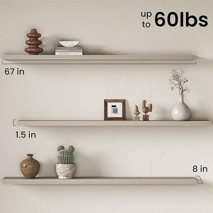 Fun Memories 67Inch Long Floating Shelves, 8 Inch Deep Shelves - Image 3