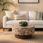 East at Main Mila Brown Coffee Table – Round Boho Pedestal Table by EastatMain