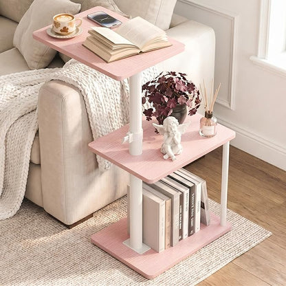 Faesun Swivel Side Table for Couch Arm, Adjustable C End Table for Recliner or by Faesun