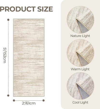 2x5 Rug Runners for Hallways Non Slip, Kitchen Rugs, Nursery Room, Soft Runner - Image 2