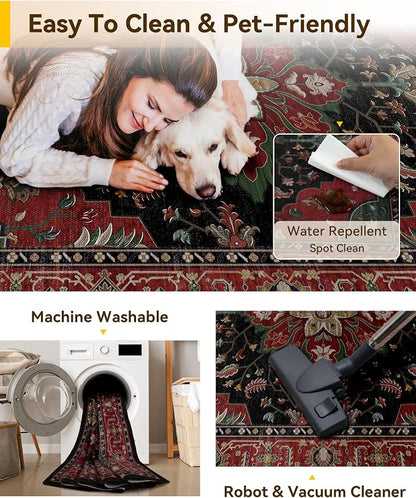 RELEANY Washable Area Rug, Small 2'x3', Water Repellent, Pet Friendly, Vintage - Image 5