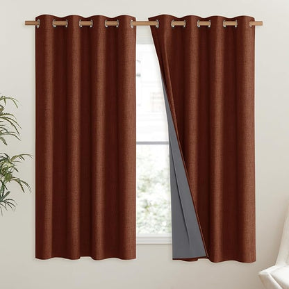 NICETOWN 100% Absolutely Blackout Linen Curtains - Image 2