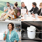 Sabary 4 Pack 16 oz Bulk Travel Coffee Mug with Lid Reusable Vacuum Insulated Coffee Tumbler Double Wall Thermal Stainless Steel Camping Tea Cup for Christmas Winter Drinks Employee Gift(White)