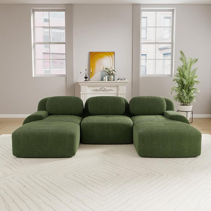 Boneless Sectional Couch, No Assembly Required, 117.3” U Shaped Modular Cloud - Image 2