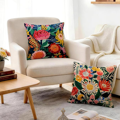OBSEDE Floral Decorative Throw Pillow Covers 18x18 Set of 4, Double-Sided Print - Image 7