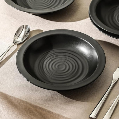Stone Lain Orbit 4-Piece Pasta Bowl Set Stoneware, Charcoal