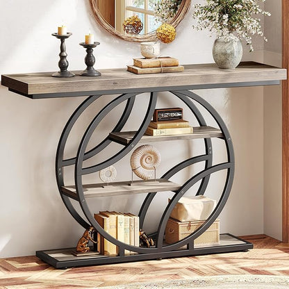 Huuger 47.2 Inch Entryway Table, Industrial Console Sofa Table by Huuger
