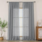 Chyhomenyc Extra Long Charcoal Grey Semi Sheer Curtains 120 Inches Long 2 Panels by Chyhomenyc