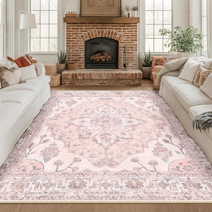 RELEANY Washable Area Rug, Square 8'x8', Water Repellent, Pet Friendly by RELEANY