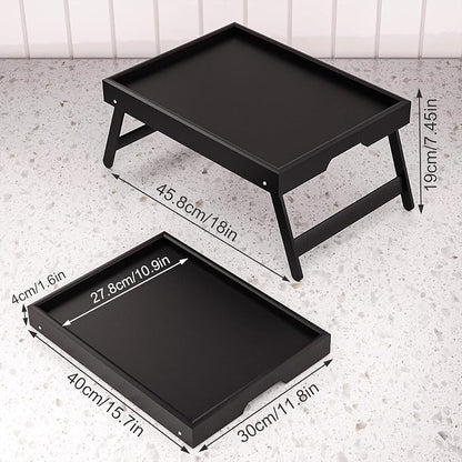 Fibogollo 2 Pack Bamboo Bed Tray Table - Image 2