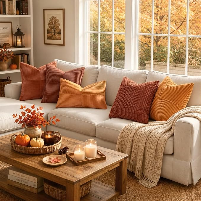MIULEE Fall Burnt Decorative Throw Pillow Covers - Image 6