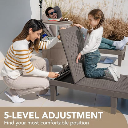 Devoko Outdoor Chaise Lounge Chair Set of 4 - Image 6