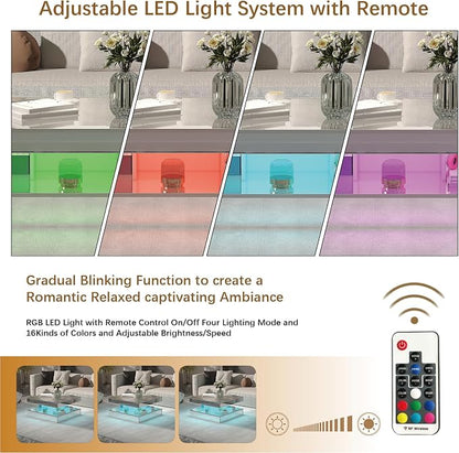 HedoAjim LED Coffee Table with Lights - Image 4
