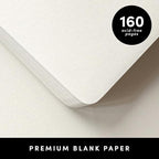 PAPERAGE Blank Journal Notebook, (Navy), 160 Pages, Medium 5.6 in x 8 in - 100 GSM Thick Paper – Hardcover Journaling Notebook for Work, School, Note Taking or Sketching