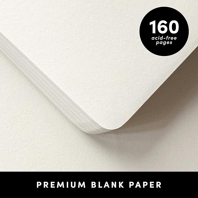 PAPERAGE Blank Journal Notebook, (Coral), 160 Pages, Medium 5.6 in x 8 in - 100 GSM Thick Paper – Hardcover Journaling Notebook for Work, School, Note Taking or Sketching