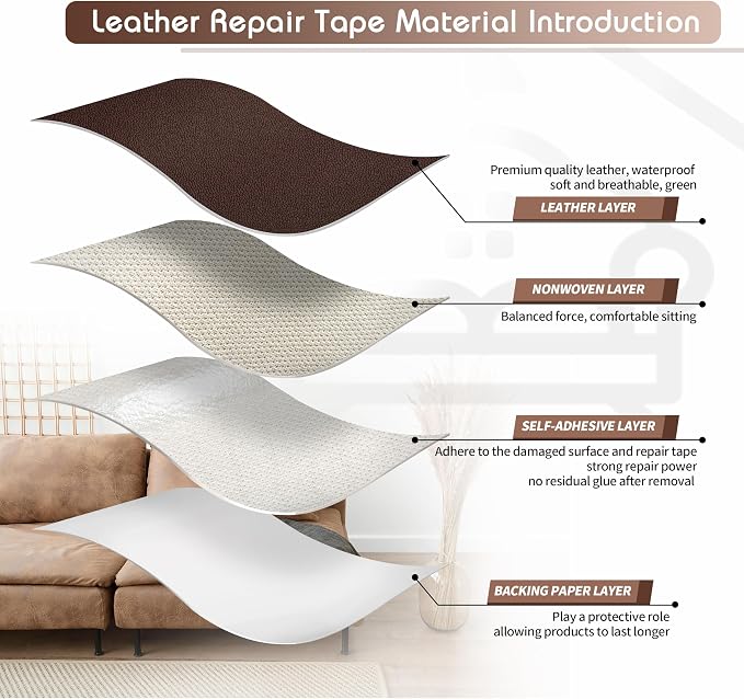 KING MOUNTAIN Leather Repair Patch, 12 x 60 Inches self Adhesive Leather Repair - Image 3