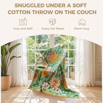 LUTBM Boho Throw Blanket for Bed Cotton Summer Blankets Bedroom Living Room - Image 4