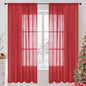 BGment Red Linen Curtains 72 Inches Long by BGment