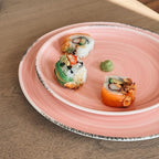 Mora Ceramic Helix Swirl Dinner Plates Set of 6, 10in Modern Spiral Porcelain Dish Dinnerware for Kitchen, Serving & Restaurants - Dishwasher, Microwave, Freezer, Oven Safe Dishware - Ocean Colors