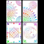 A4 Mandala 4 Pack 11x8'' Mandala Stencils for Painting on Wood, Floor, Wall, Tile Fabric, Reusable Furniture Stencils Painting Template